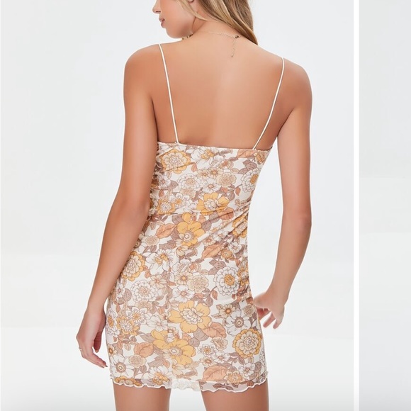 Forever 21 Floral Print Bodycon Mini Dress Size M - Picture 2 of 4